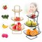 Gold-3 Tier Countertop Fruit Basket for Kitchen Vegetable Fruits Basket Bowl Stand